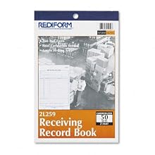 Rediform Receiving Record Book, Carbonless, 5.5 x 7.875 Inches, 50 Duplicates (2L259)