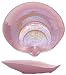 Large Glass Orchid Pink Abalone Shell Dish 11" x 12"