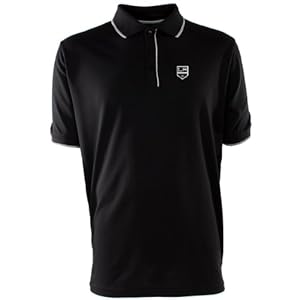 NHL Los Angeles Kings Men's Elite Xtra Lite Polo, Black/White, X-Large