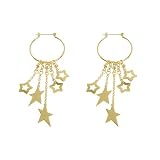 Image of Gold Plated Irregular Star Drop Earrings