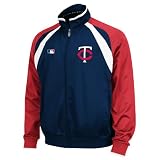 MLB Men's Minnesota Twins Thermabase Long Sleeve Full Zip Fleece Track Jacket, Pro Navy/Pro Scarlet/Pro White, X-Large