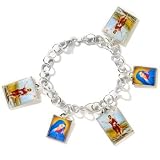 Mary and Joseph Benedicta Catholic Sterling Silver Charm Bracelet 6.5