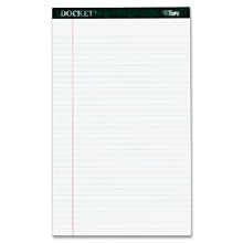 TOPS 63590 Docket Legal Ruled Pad, 16#, Legal Size, White, 50 Sheets/Pad, 12/pack