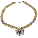 Peridot Gemstone Necklace with Sterling Silver 18 inches