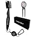 Golf Brush and Club Groove Cleaner Set with Divot Tool, Ball Marker, Groove Sharpener, 2 Ft Retractable Zip-line Aluminum Carabiner, Lightweight, Ergonomic Design, Attaches Golf Bags