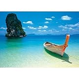 Phuket Thailand (Boat on Beach) Art Poster Print