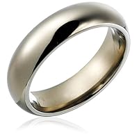 Edward Mirell Polished Titanium 6mm Wedding Band Ring, Size 11