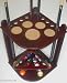 10 Cue Stick and Pool Table Ball Floor Rack Mahogany Finish