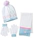 Berkshire Girl's 3 Piece Frozen Elsa Pom Beanie Glove and Scarf Set, Multi, One Size