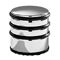 Premier Housewares Chrome Door Stop with Black Rubber Protective Rings, 8 x 7 x 7 cm