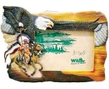 Decorating Native American Indian Warrior On Horse With Eagle Scene In Background ( Horizontal ) 3.5X5