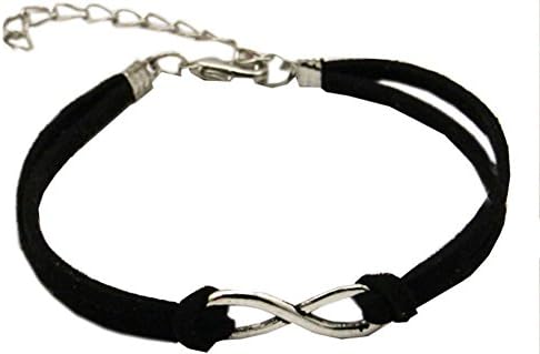 Prettybracelet Fashion Hand-woven Velvet Rope Infinity 8 Characters Bracelet Black