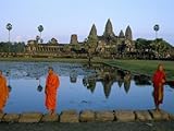 IMAGE OF Monks in Saffron Robes, Angkor Wat, Unesco World Heritage Site, Siem Reap, Cambodia, Indochina Premium Photographic Poster Print by Bruno Morandi, 18x24