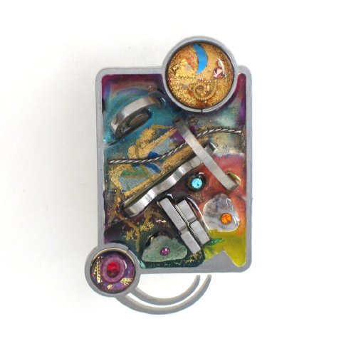 Childrens Toyshop  Jewelry : Abstract Space Landscape Pin from the Artazia Collection #9939 GP OP