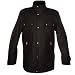Mens Black Wool Hip Length Coat with Knit Bib - Color : black - Size : 2XL