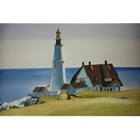 24X36 inch Seascape Art Oil Painting Lighthouse By The Sea