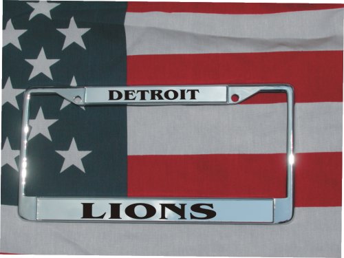 Detroit Lions Chrome Laser Engraved License Plate Frame NFL
