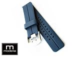 NAVY BLUE 22mm Double Tang Modena Italian Rubber Dive Watch Band Fits LuminoxSeries: 3000 Original Navy SEAL Dive Series, etc.