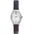 Timex 2C241 Women's Oval Dial Silver-Tone Dress Watch with Black Genuine Leather Band