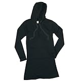 Black Long Sleeve Tunic Length Hang Out Hoodie with V Neck.