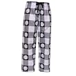 White Black Check Volleyball Motif tie cord flannel cotton pants for lounging, sleep, sports. Unisex relaxed fit,