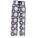 White Black Check Volleyball Motif tie cord flannel cotton pants for lounging, sleep, sports. Unisex relaxed fit,