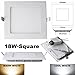 xtf2015 Super Bright Ultra-Thin LED Panel Light Ceiling Lamps Recessed Light Fixture Kit with Led Driver-18W Square, Cool White 6000-6500K, 8.9
