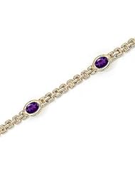14kt Yellow Gold Oval Amethyst Bracelet.