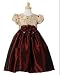 Sweet Taffeta Dress with Embroidered Bodice in Burgundy