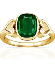 18K Yellow Gold Cushion Cut Emerald Womens Astrological Ring (GIA Certificate)