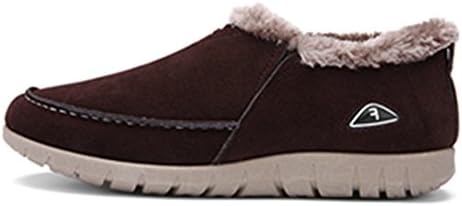 SITYLE Men's Suede Leather Slip-On Outdoor and Home Warm Slipper ,US 9.5,Brown