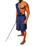 Edler Kilt in blau - kariert Gr.L NEU mit Schärpe