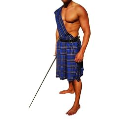 Edler Kilt in blau - kariert Gr.L NEU mit Sch�rpe