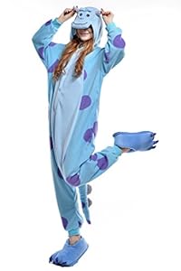 Newcosplay Polar Fleece Onesies Pajamas (L, Sullivan)