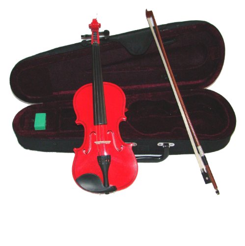 New Merano 16 inch RED Viola with Case and Bow+Extra Set of String, Extra Bridge, Pitch Pipe, Rosin