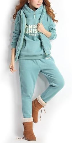 Women Trend Autumn Fashion Hoodies Thick Pullover Zipper Sweatsuits Leisure Active Sports Tracksuit Sweatshirt Warm Jacket Coat 3pcs Hoody, Panty, Vest
