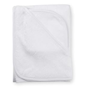 American Baby Company Cotton Terry Hooded Towel Set, White