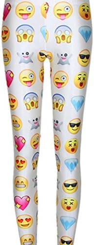 Createearth Women's 3d Pattern Leggings Fitted Pants Emoji Printed Leggings