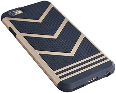 Alicases iPhone 6 Plus Case, [Gold]Hybrid Armor Dual Layer 2 in 1 Rugged Durable Shockproof Protective Case Cover + HD Clear Screen Protector + 1pcs Dust Plug for iPhone 6 Plus 5.5 Inche Screen