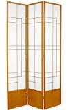 Tallest Widest 7ft. (84") Eudes Japanese Design Shoji Screen - 3, 4, 5, or 6 Panel - Black, Honey, Natural, or Rosewood