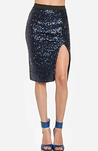 DAILYLOOK Women's, Sequined Pencil Skirt, navy, M
