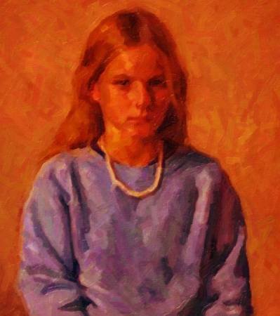 Custom Order #R4-HCH, Oil on Canvas, Custom Painting of The Person You Love, For 1 Person of Customer's Choice, Style: Expressionism, with Signature Text 
