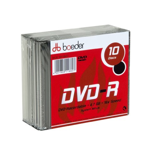 Geha 00116607 Boeder DVD-R 4,7GB, 16xSpeed, 10er Slimcase Preisvergleich