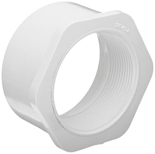 Spears 438 Series PVC Pipe Fitting, Bushing, Schedule 40, White, 1" Spigot x 3/4" NPT Female