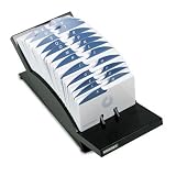 Rolodex 67022 Rolodex V-Glide AdjusTable Card File, 500 2-1/4x4 Cards, 24 A-Z Guides, Black