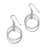 Bridge Jewelry Sterling Silver 4 Gypsy Circle Earrings - Silver