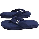 MLB San Diego Padres Ladies Navy Blue Plush Thong Slippers (9/10)
