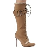 Women's 433-Andrea 4" Heel Knee High Boot With Buckle