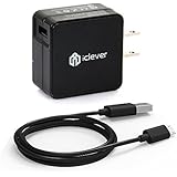 iClever 18W Turbo USB Quick Charge 2.0 AC Wall Charger for Samsung Note 5, HTC One M9, Sony Xperia Z3, Motorola Droid Turbo, Nexus 6 and More, Black