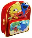 Sesame Street Backpack,front Pocket With Charcter Picture ,shaped Figures Above Pocket,cookie Tag On Zip Fastener, Orange